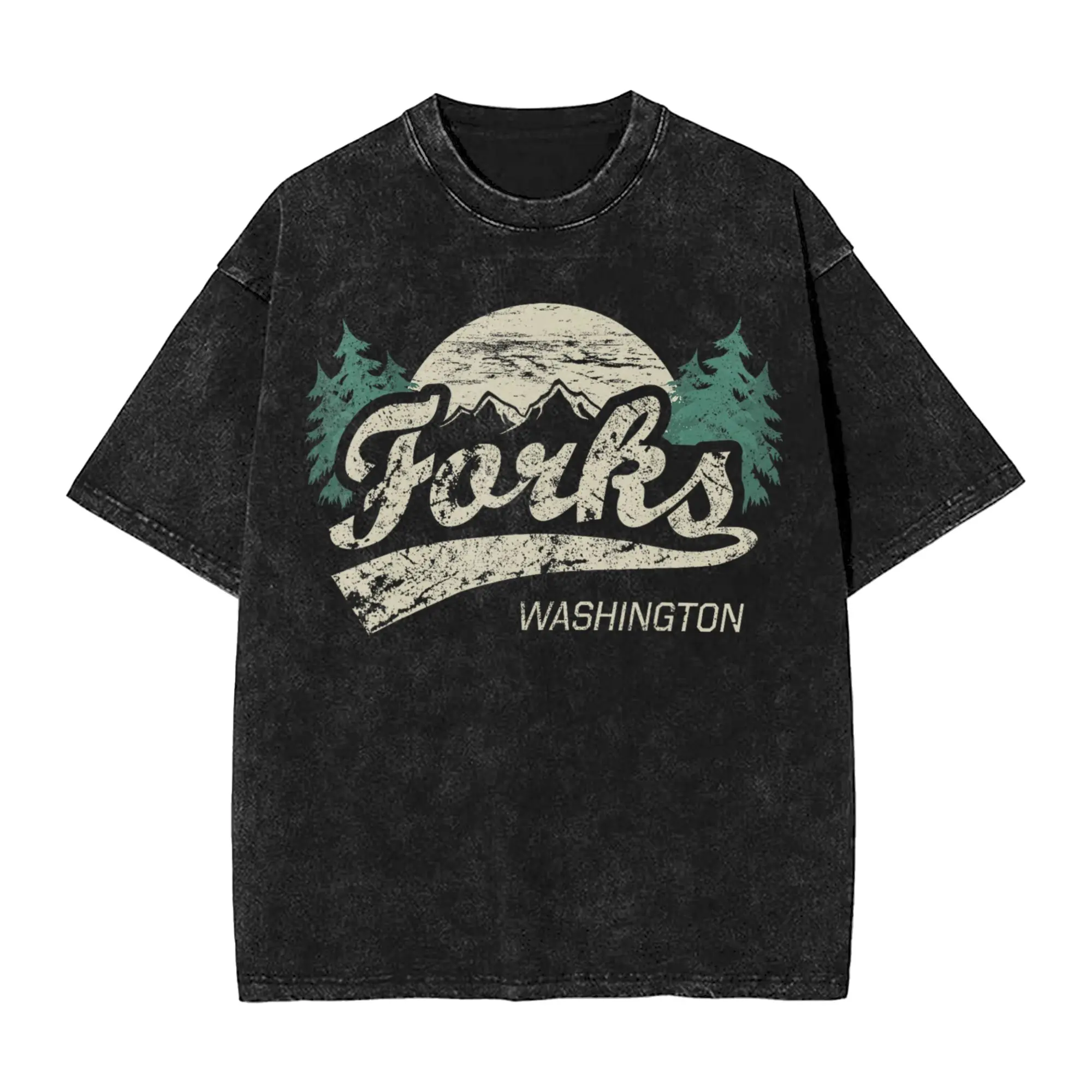 Men Forks Washington Vintage T Shirts Twilight Clothes Summer Vintage Short-Sleeve T-Shirt O-Neck Hipster Tee Shirt Hot Sale