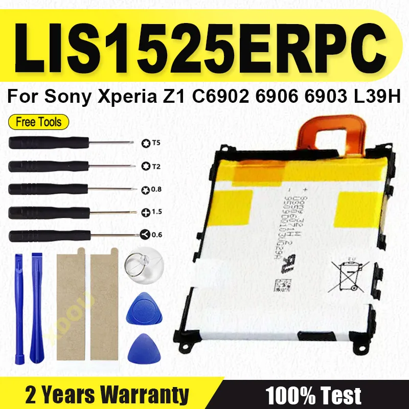 

LIS1525ERPC Replacement New Battery For SONY L39h Xperia Z1 Honami SO-01F C6902 C6903 Phone Battery 3000mAh