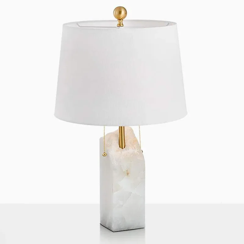 Nordic light luxury white marble personalized gravel creative desk lamp ins style