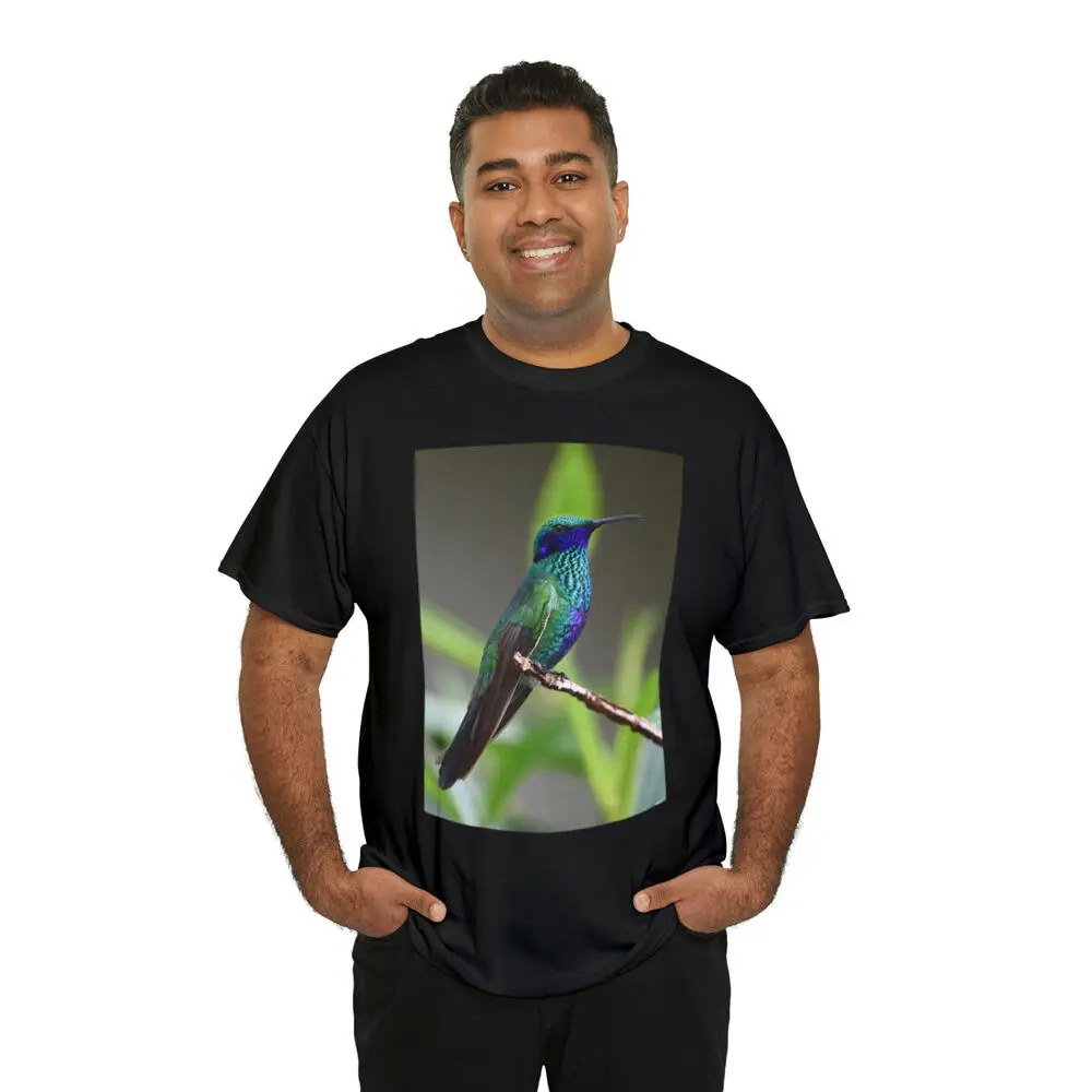 Hummingbird Perched On A Branch For Men Clothing Women Tees Y2K Tops Unisex Summer Short Sleeve