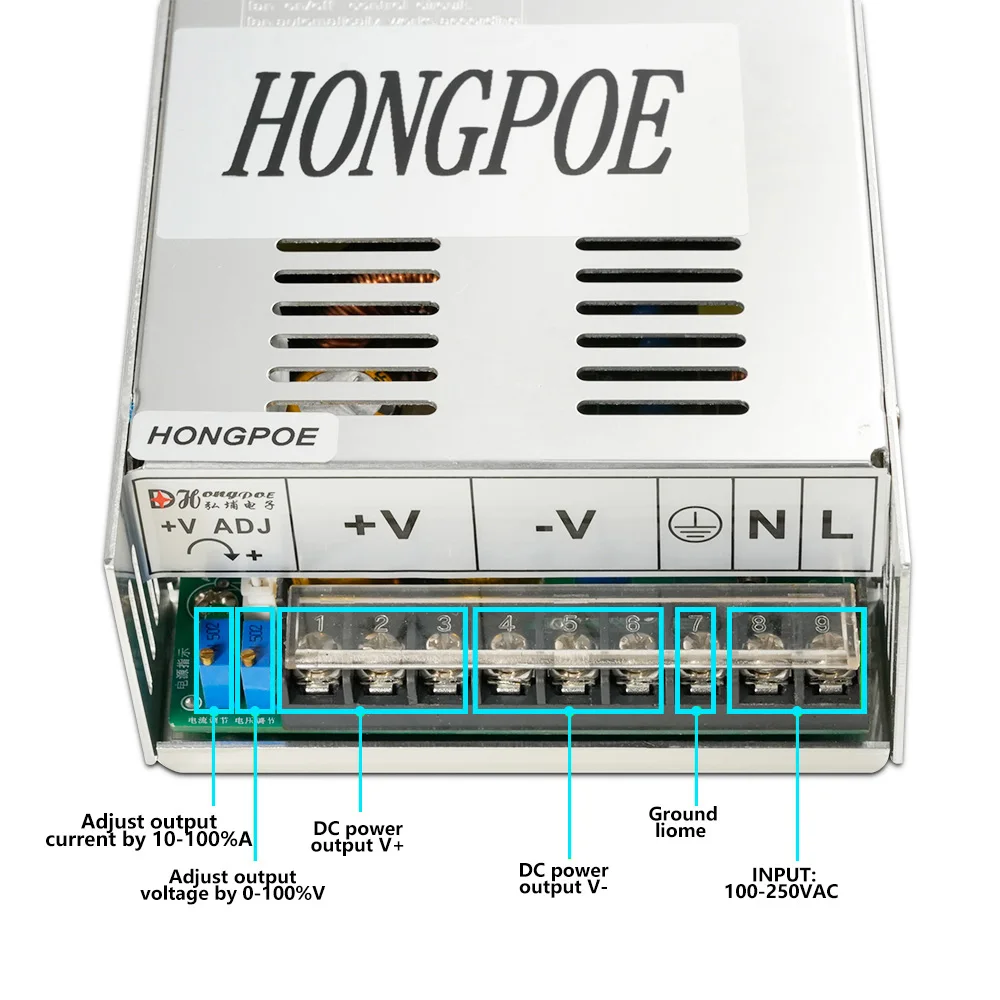 500W 600W Adjustable Power Supply 0-12V 15V 24V 30V 36V 48V 60V 72V 85V 90V 110V 150V 200V 110-220V Ac A Dc Smps Industrial LED