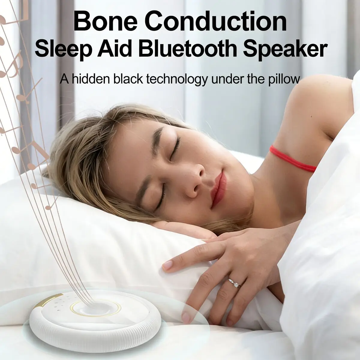 

Mini Portable Bone Conduction Bluetooth Speaker White Noise Sleep Aid Low Power Consumption Long Battery Life for Music Sleep