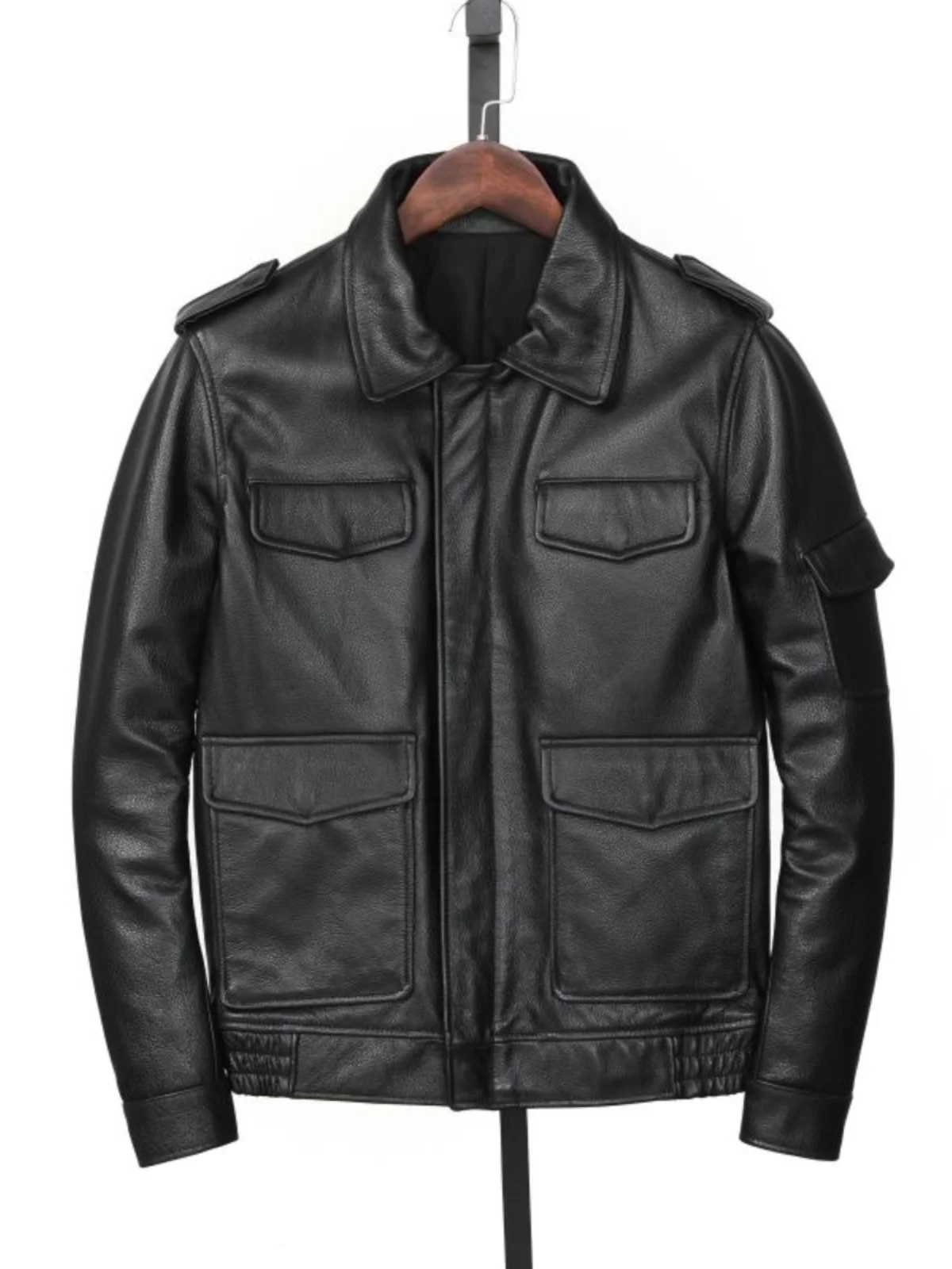 

Новинка: Мотоциклетная куртка из натуральной кожи высшего качества, повседневная, с множеством карманов, модная, для городской молодежи