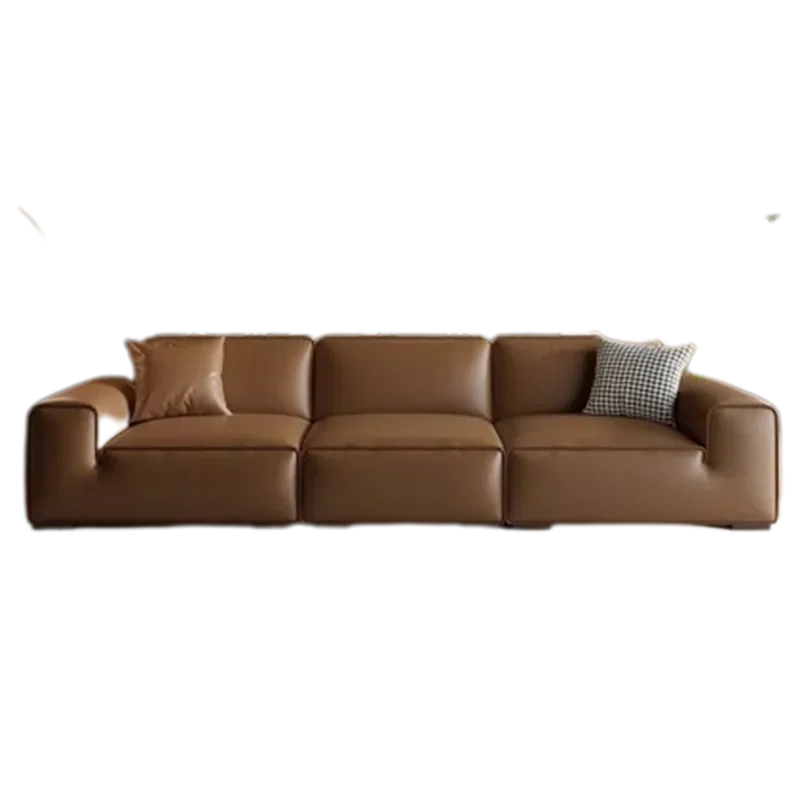 

Brown Cozy Modern Sofa Chair Soft Genuine Leather Recliner Brown Room Sofas Love Seat Designer Divani Da Soggiorno Furniture