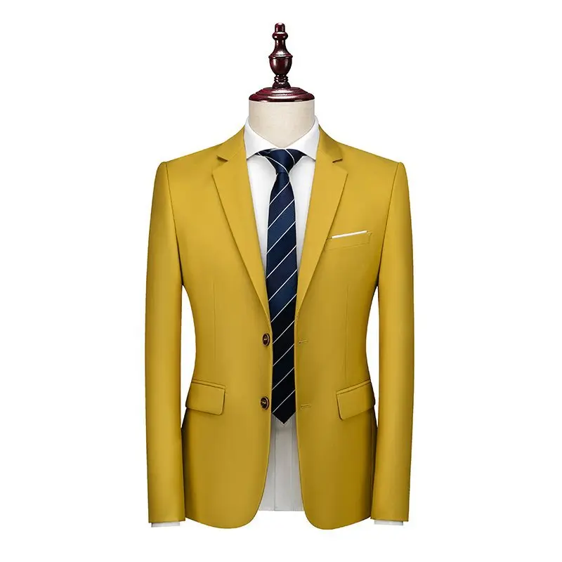 P-93 Business formal colored suit jacket for men slim fit Korean style work two button suit suit best man wedding suit