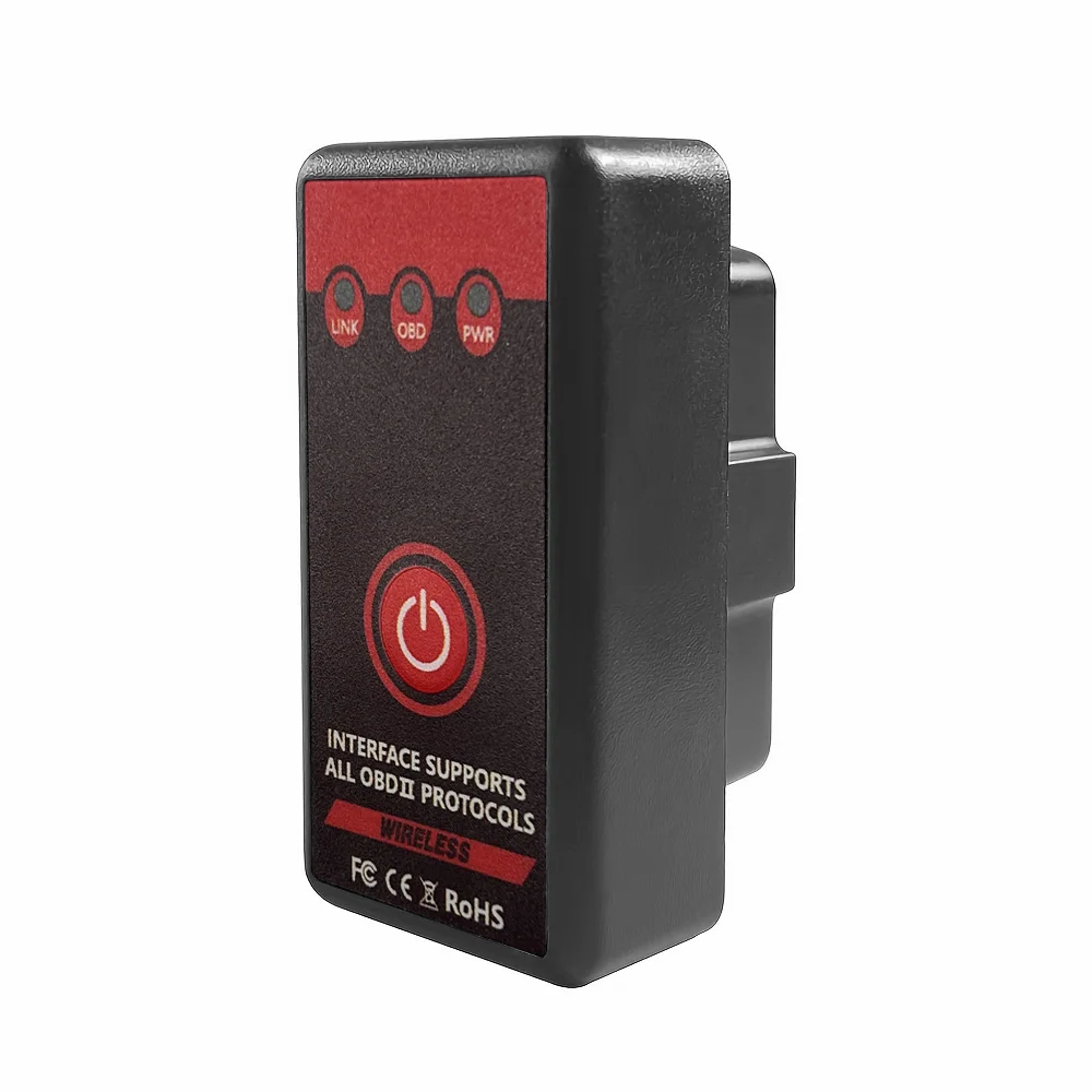 Elm327 bt wireless OBD2 with switch power ON/OFF supports 9 car protocols works on Andriod/windows/IOS systems