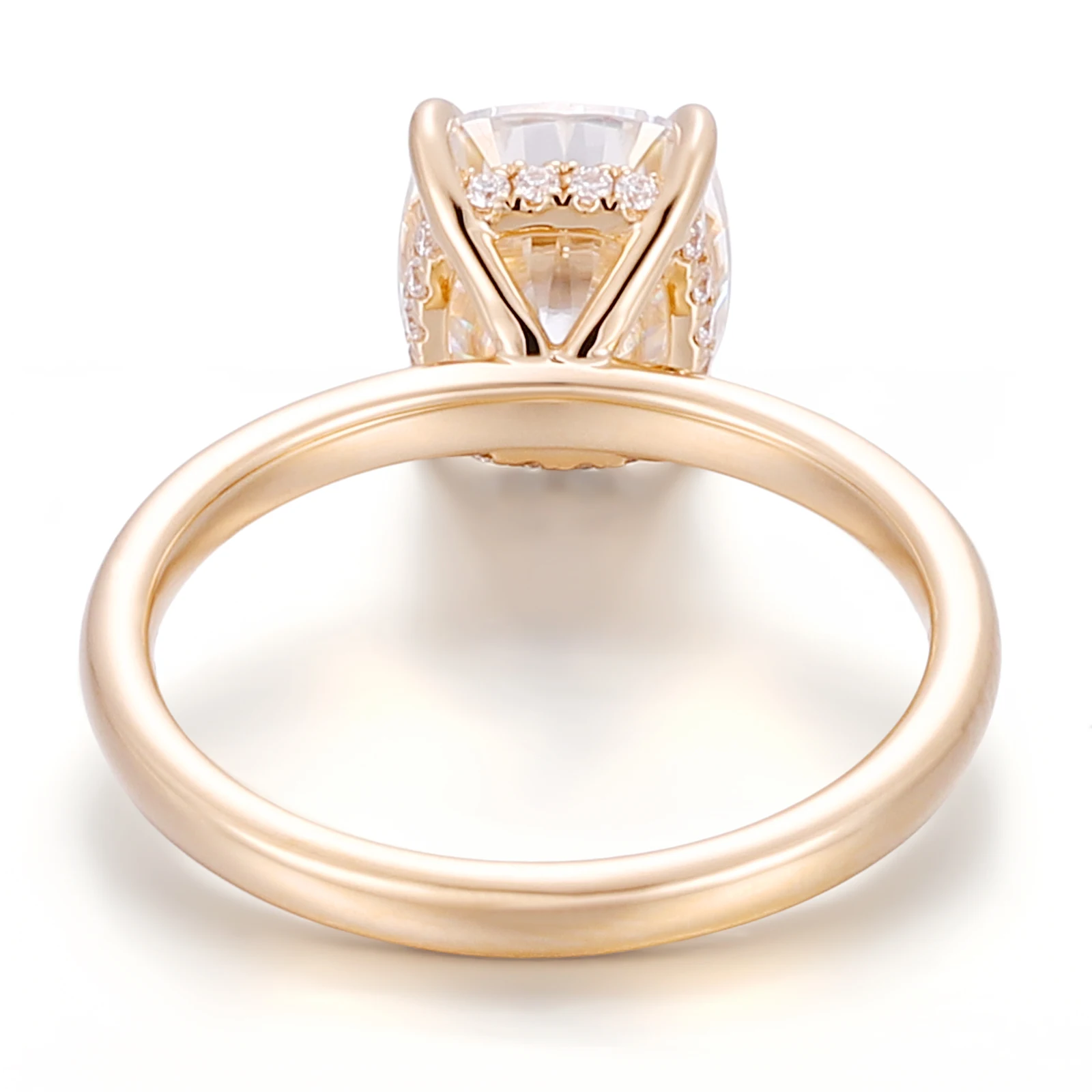 DEF Color Cushion Cut Moissanite Engagement Ring For Women Solid Gold Hidden Halo Prong Setting Promise Ring Fine Jewelry