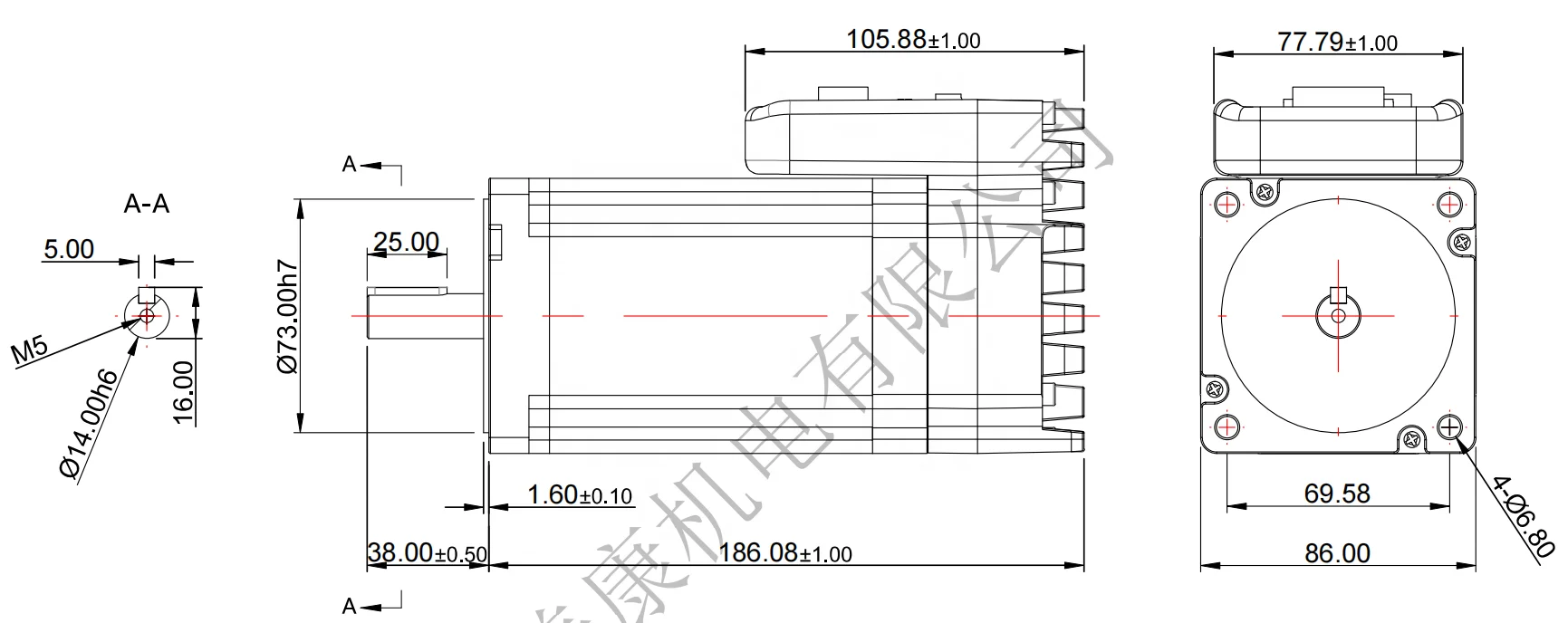 IHSV86-30-66-72-RC Modbus CAN 660W 72VDC 3000rpm 2.03NM 13.1A Integrated Servo Motor