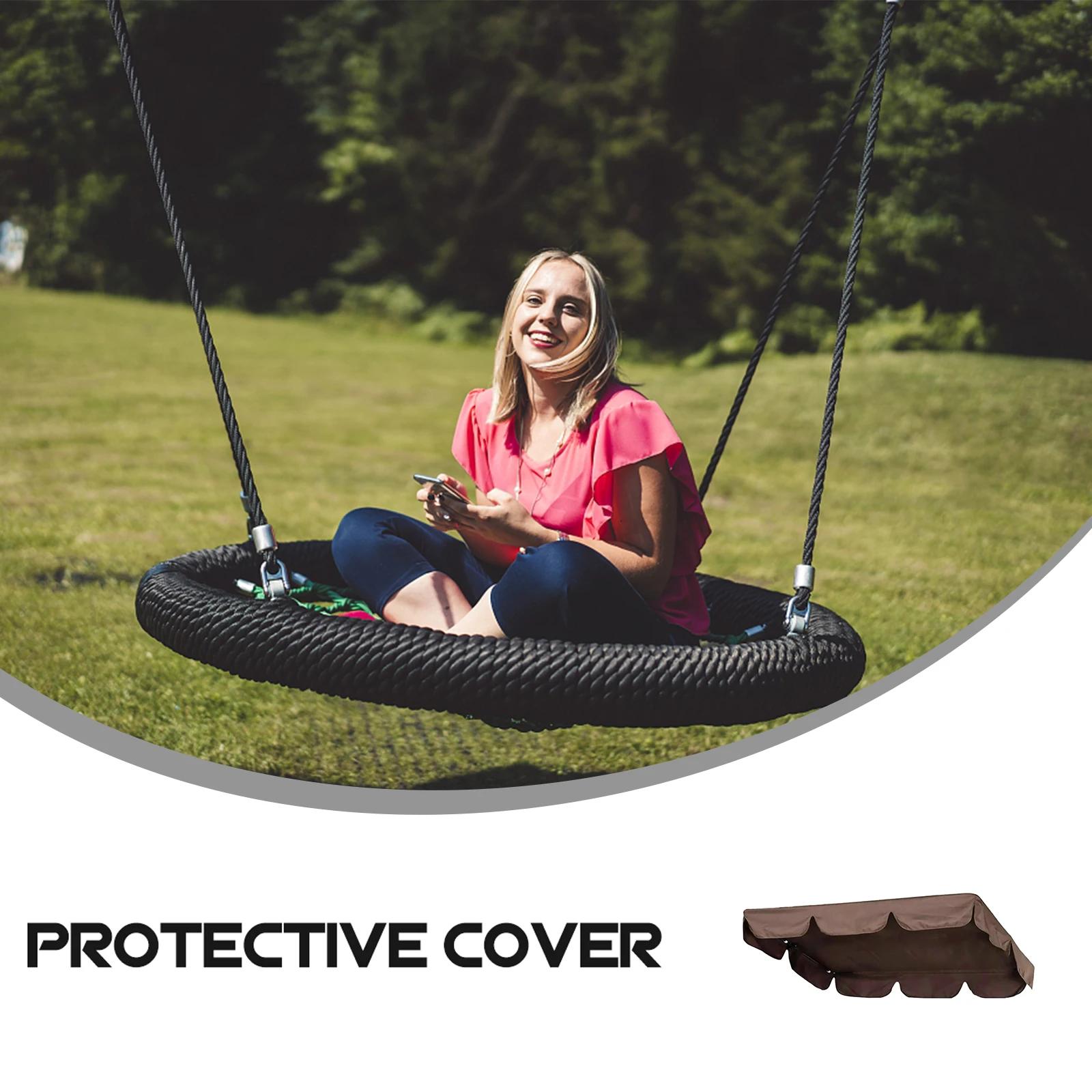 

Outdoor Swing Waterproof Cover 190T Material Thick Durable Dustproof Weatherproof Replacement Swing Roof Protector
