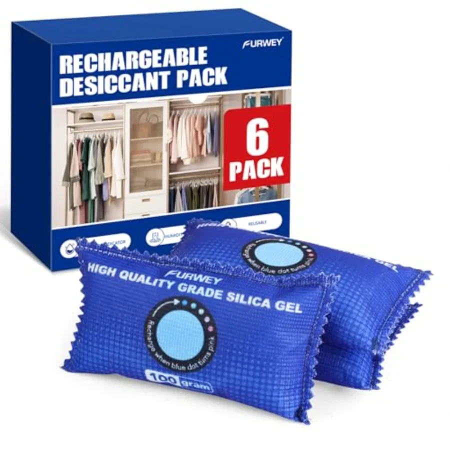 

100g [ s] Rechargeable Desiccant s for Storage, Color Indicating Silica Gel Desiccant Packets, Moisture absorbers for storage,