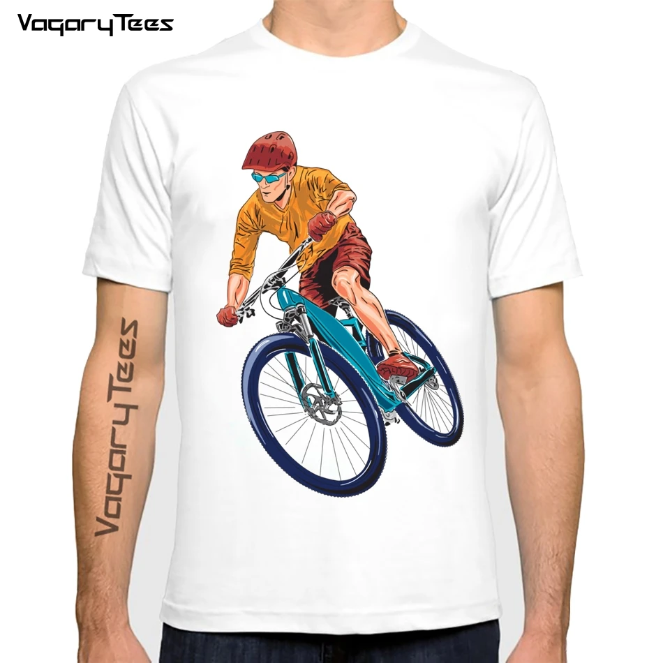 Newest Cool Mountain Bike T-shirt Men Short-Sleeve MTB Biker Tshirt Cyclist Graphic Tee Pre-shrunk Biking Rider Shirts Gift