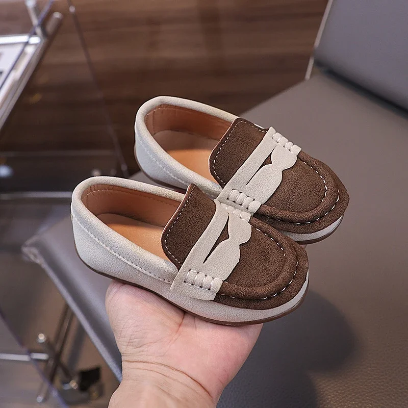 Kinder Loafers Lente Herfst Nieuwe Meisjes Platte Schoenen Zachte Zolen Causale Eenvoudige Mode Kids Causale Jongens Leren Schoenen Veelzijdig