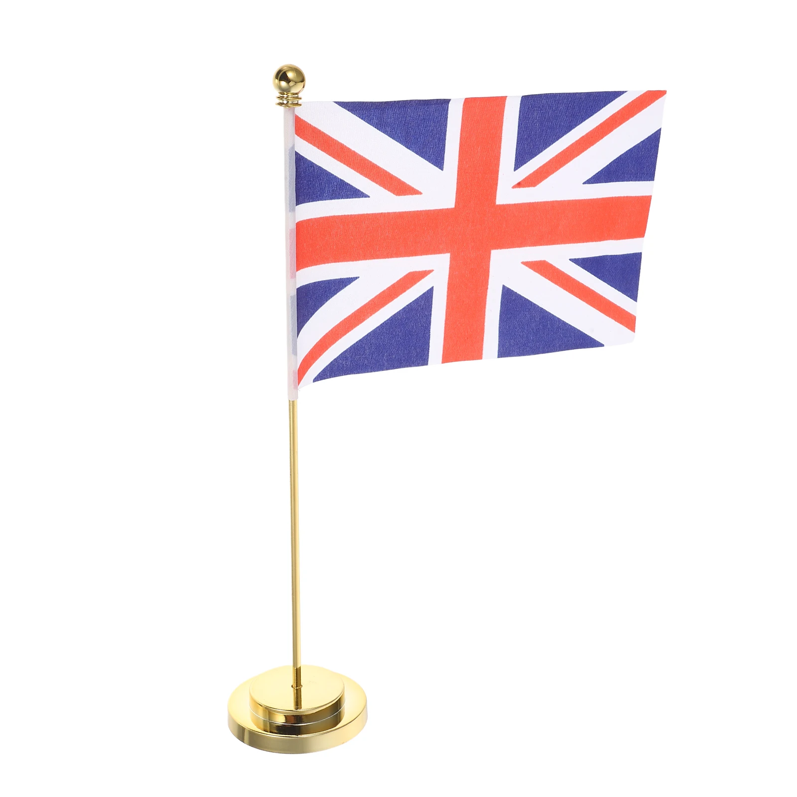 

British Desk Flag Uk Desktop Flag Metal Pole 12.18 X 8.25 Inch Office Table Decoration International Conference