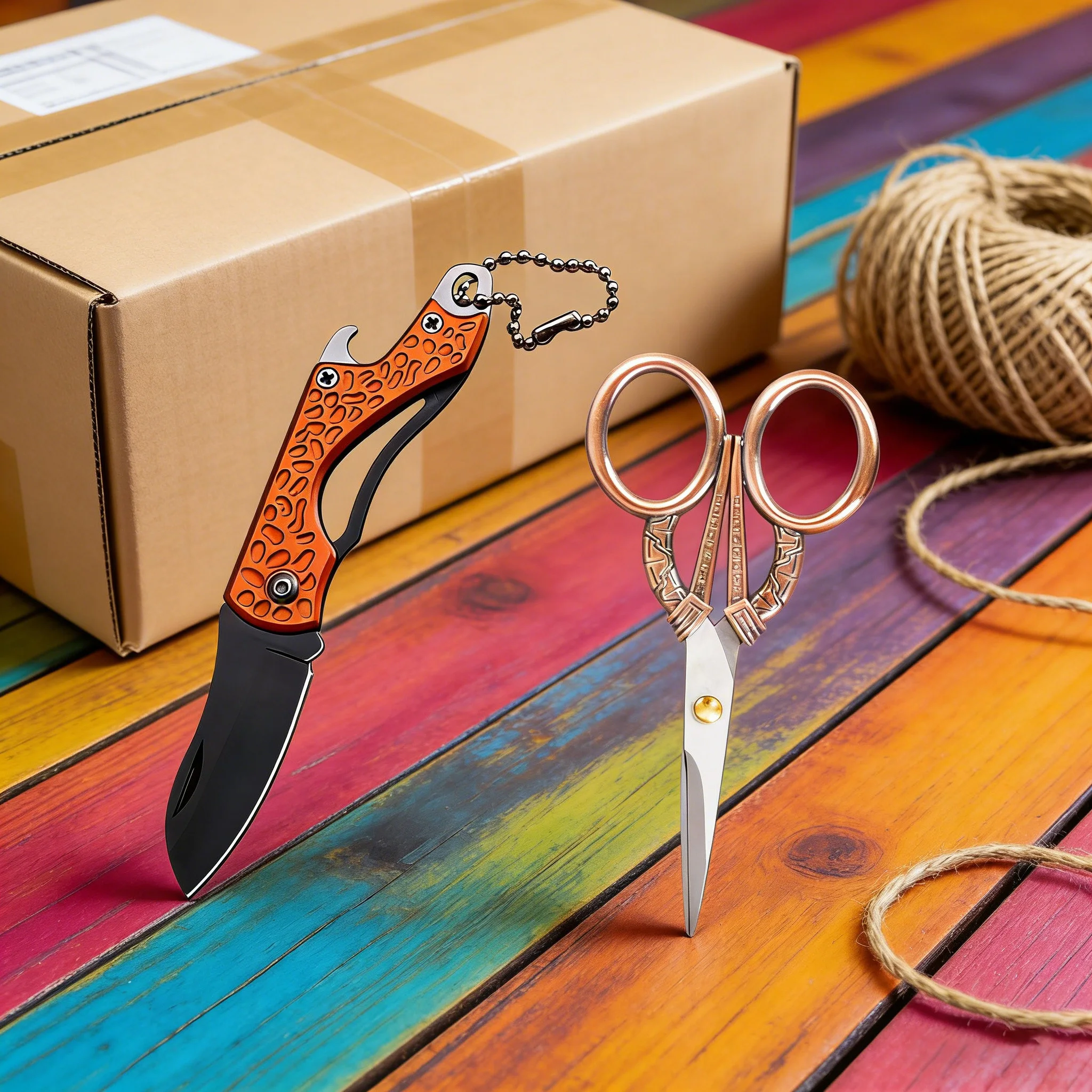 1/2PCS,Unpacking Express Knife Folding Knife Embroidery Scissors Vintage Craft Shears DIY Handmade Sewing Supplies Survival Tool