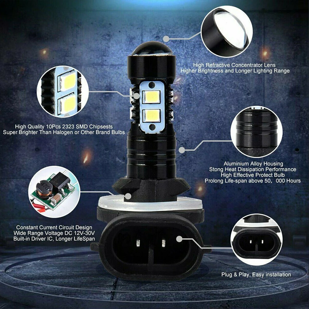 HEADLIGHT LED BULBS 150W 3600LM 6000K WHITE HIGH POWER Fog light lamp LED Headlights for ATV POLARIS SPORTSMAN Accessories