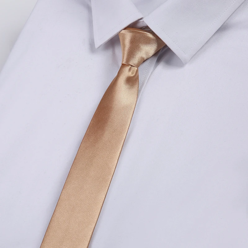 Solid Color Narrow 5cm Formal Neck Ties For Men Dress Suit Business Neckties Women Girls Black Gold Pink Casual Daily Neckwear