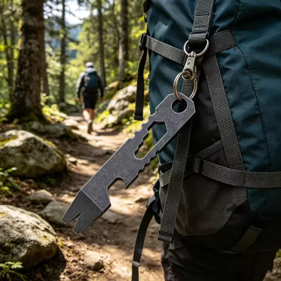 EDC Pry Bar Multi-Tool | Portable Survival Wrench with Screwdriver & Nail Puller | Camping & Outdoor Emergency Gear