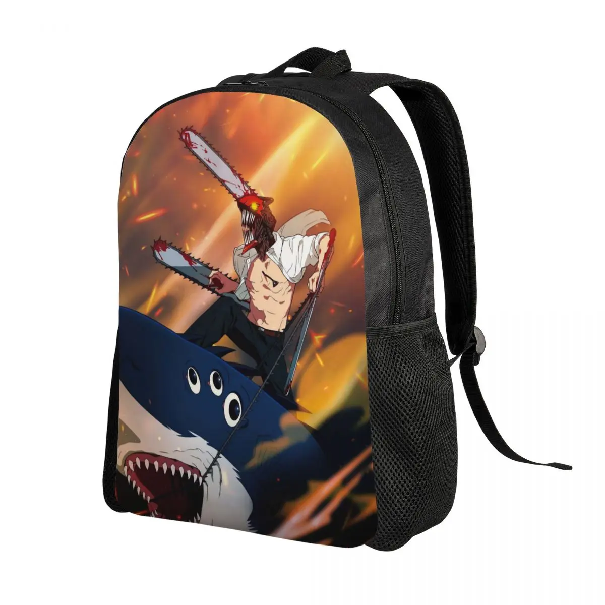 Shark And Denji Chainsaw Man Anime Backpack Daypack Large Capacity Kids BookBag School Bag Shoulder Bags for Men Women
