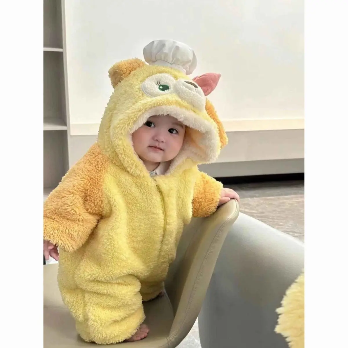 Baby Jumpsuit Crawling Clothes Super Cute Autumn Winter Clothes Thick and Warm Baby Outdoor Clothes