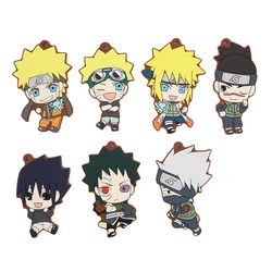 NARUTO Anime Game Sasuke Kakashi Obito Minato Rubber Keychain Ornament Toys Gift