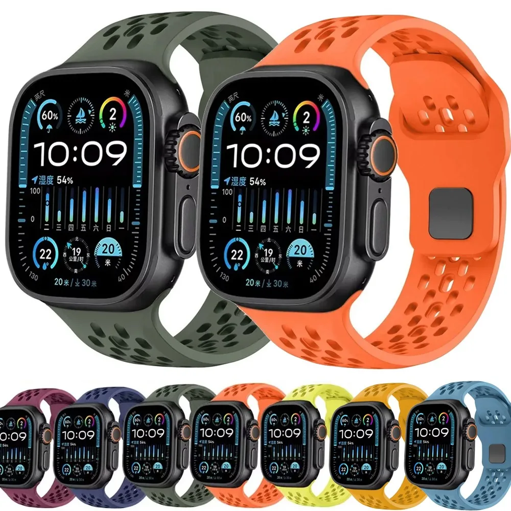 Sport-Silikonarmband für Apple Watch Ultra 3-1 49mm 11 10 46mm 42mm Komfortables Band für IWatch 9 8 7 6 5 4 SE3 45mm 44mm 41mm