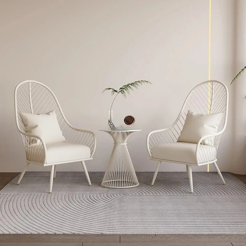 Cream wind outdoor balcony leisure table and chairs sofa chair simple single coffee table one table courtyard three-piece