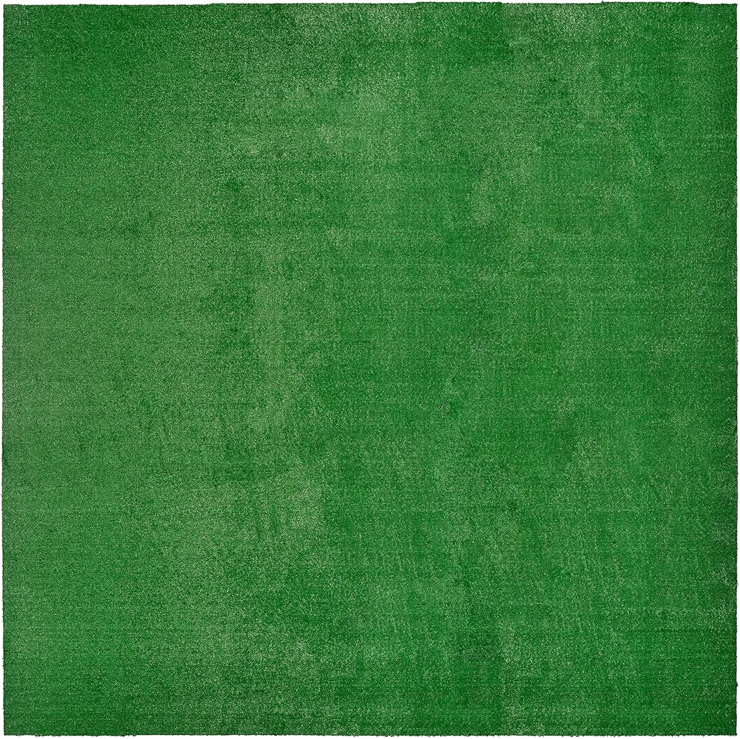 

Artificial Grass 12 Ft. X 12 Ft. Large Indoor/Outdoor Area Rug Green -Lush Green, Durable, and Low-Maintenance for Patios, Lawns