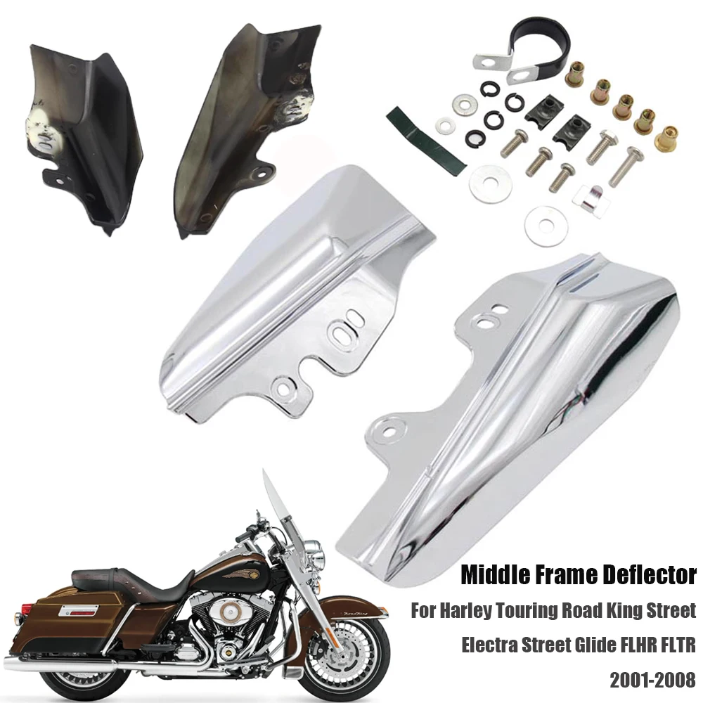 

Chrome Black Mid-Frame Air Deflectors For Touring Road King Street Electra Street Glide FLHR FLTR 2001-2008