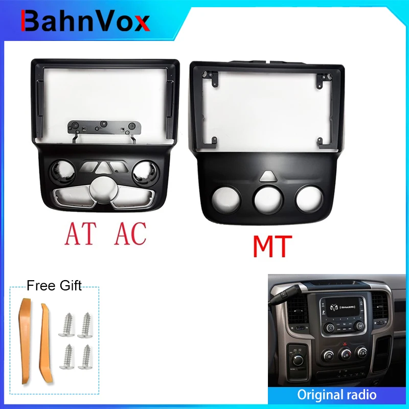 9 inch Android Car Radio Frame for Dodge Ram 1500 5500 2012-2019 2din Stereo GPS Fascia Bezel Panel Adapter Wire Harness