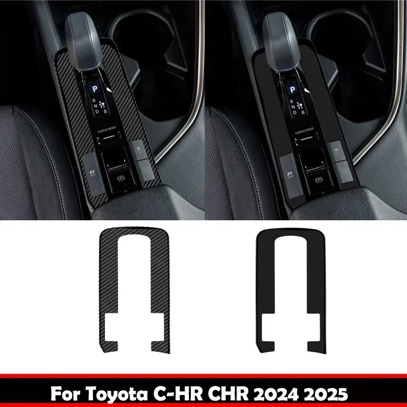 

LHD For Toyota CHR C-HR 2024 2025 interior accessories ABS carbonfiber Central conlose Gear box Shift Panel cover stickers