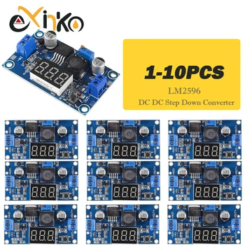 5/10 pces lm2596 dc dc step down conversor regulador de tensão display led voltímetro 4.0 ~ 40 a 1.3-37v adaptador buck potência ajustável