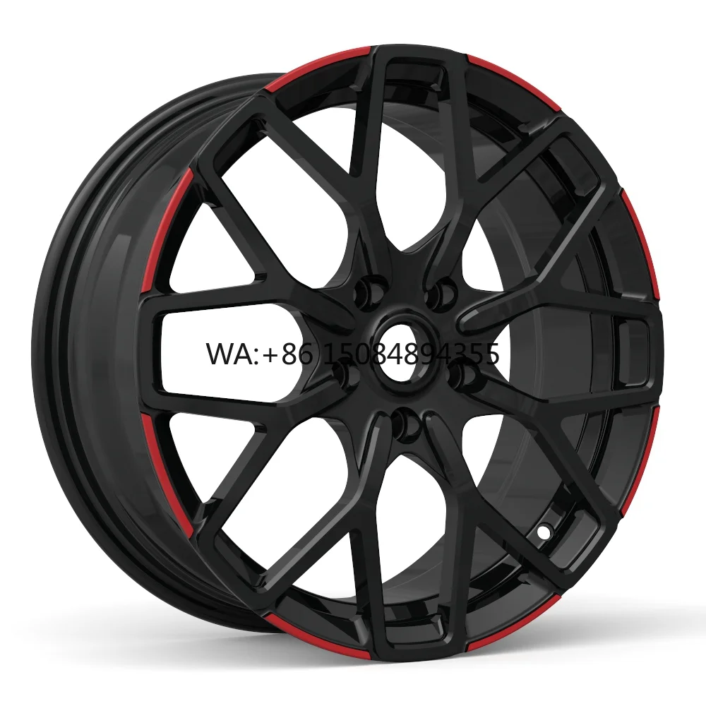 

Hyper Black Deep Dish Custom Five Spoke Polished Forged Alloy Wheels 18/19 Inch PCD 120mm ET35mm Universal Fitment New
