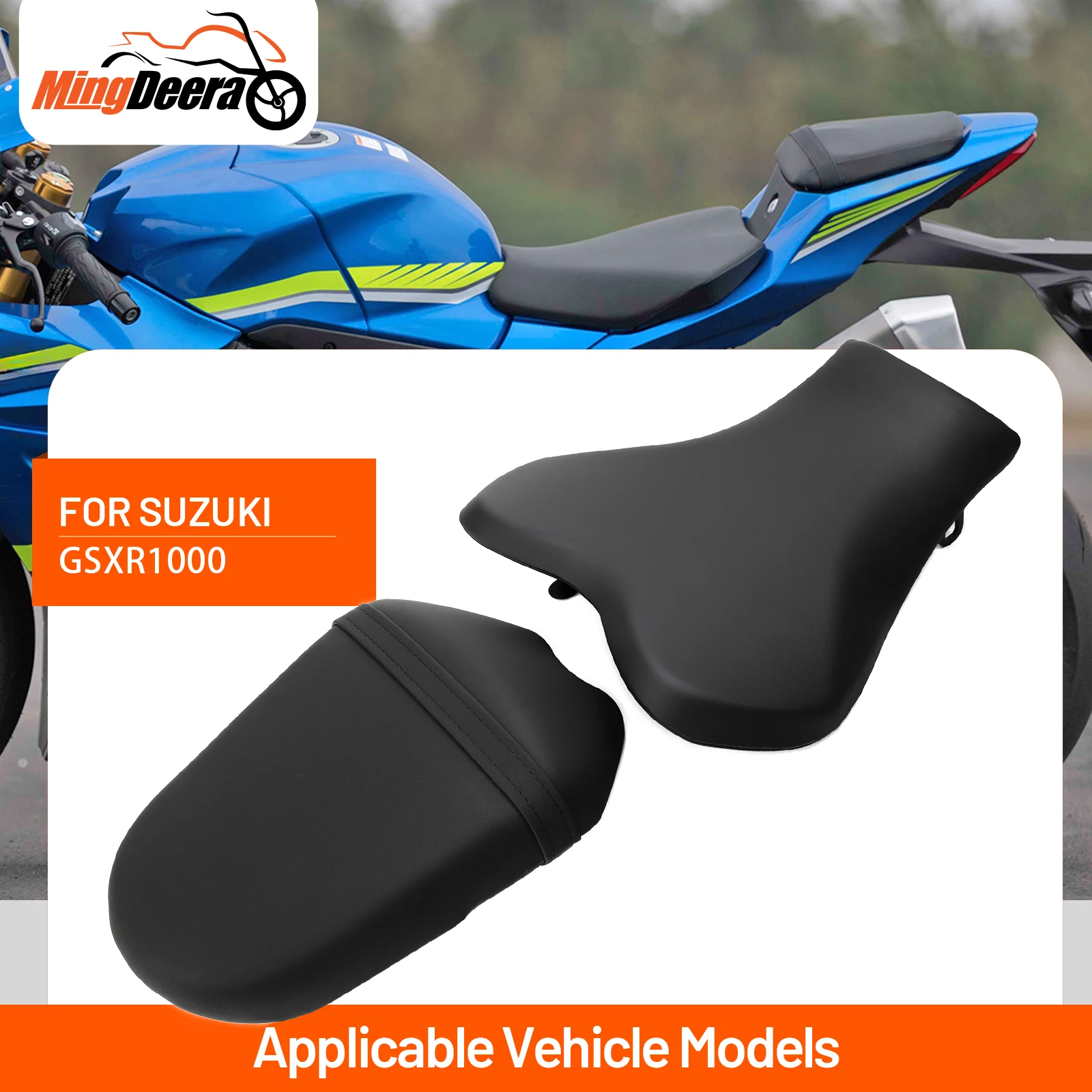 

Motorcycle Black Rear Passenger Seat Pillion Cushion or Front Rider Driver Seat Cushion Fit For SUZUKI GSXR1000 2009-2016