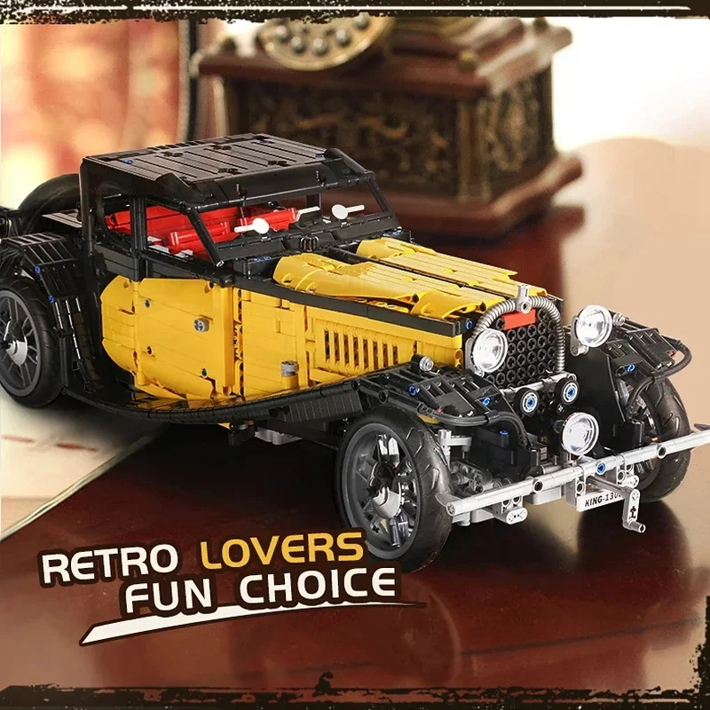 MOULD KING 13080S Technical Car Building Blocks T50 Vintage Car MOC-25153 Bricks Model Educational Toys For Kids Birthday Gifts