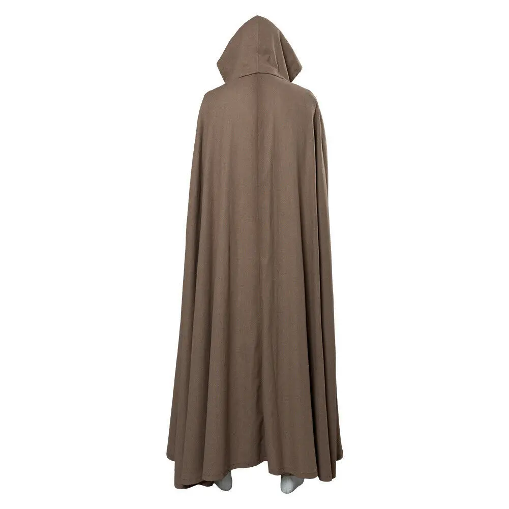 Fotografia 6: O último cavaleiro jedi luke cosplay traje longo robe com manto halloween carnaval festa desempenho roupas para homem