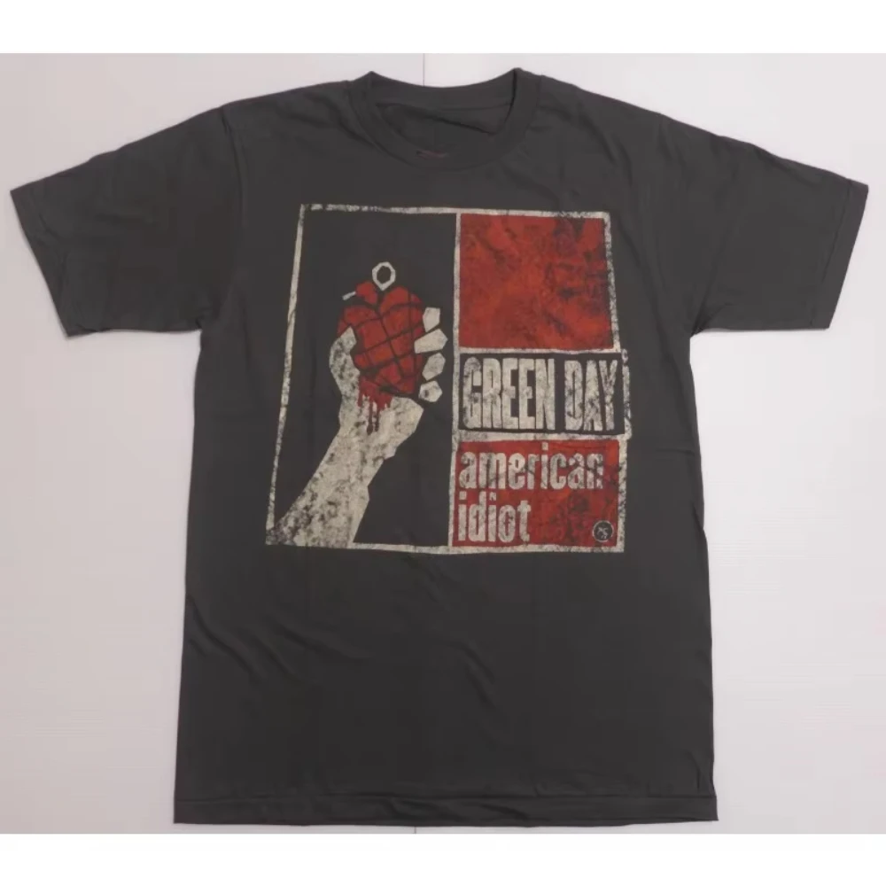 

Green Day с коротким рукавом, винтажная рок-мужская футболка, футболка американского группы, певицы, мужская уличная футболка в стиле хип-хоп, женский летний топ с круглым вырезом