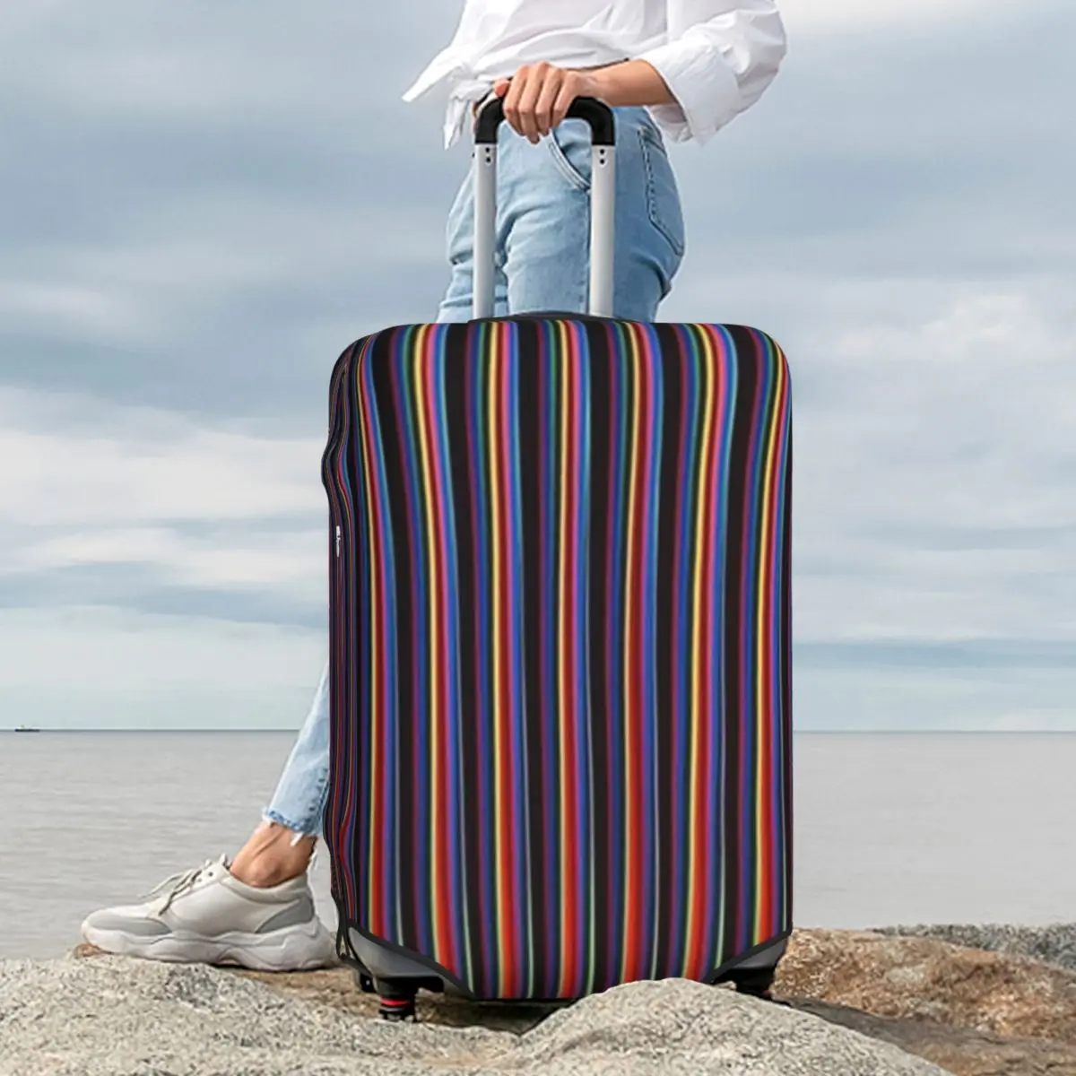 

Carlos Cruz Diez Suitcase Cover Protection Elastic Trip Luggage Protector Covers for 18-32 Inch