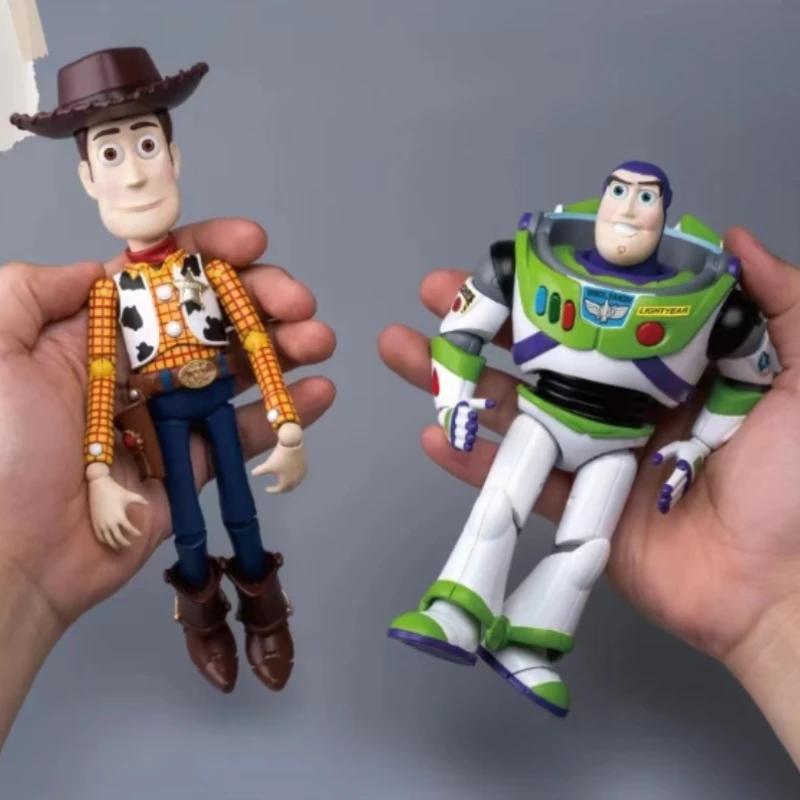 Disney Toy Story Woody Buzz Lightyear Movable Action Figure ตกแต่งชุดเด็กวันเกิดคริสต์มาสของขวัญ