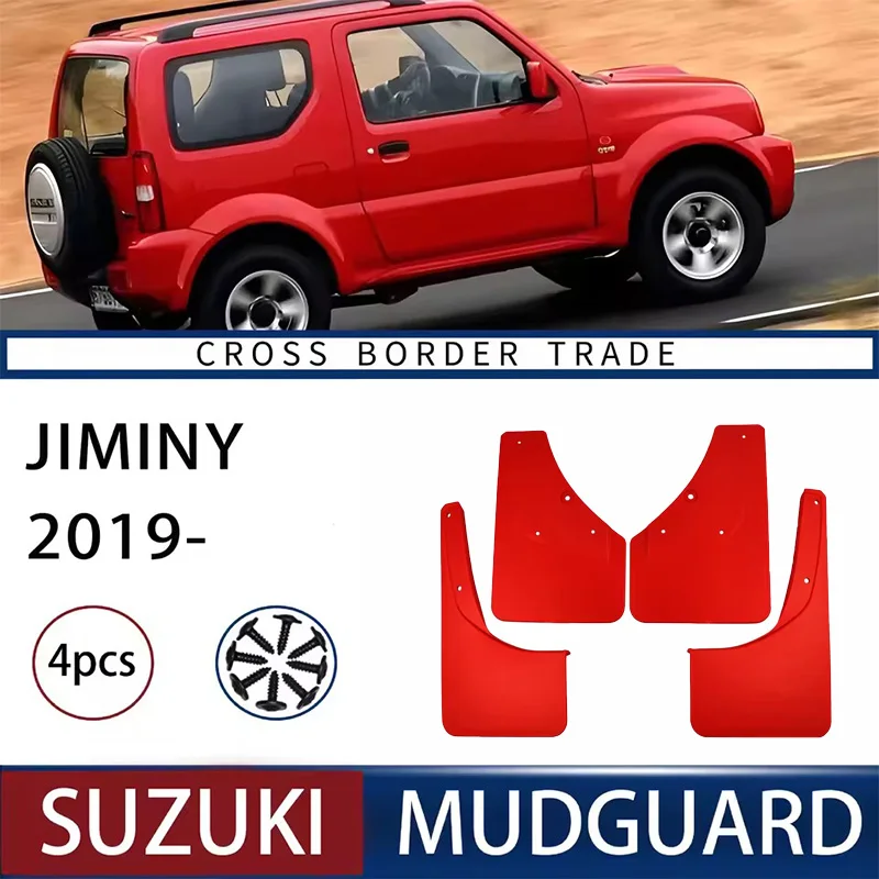 

FOR Suzuki Jimny 2019-2023 red Car Molded Mud Flaps Splash Guards Mudguards Front Rear Styling Front Rear Car Accessories