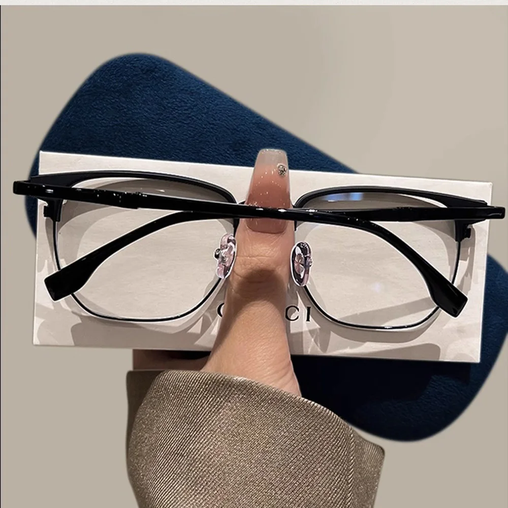 جديد إطار معدني مكافحة نظارات الضوء الأزرق أزياء خمر مربع النظارات العين واقية الزخرفية شقة النظارات شحن مجاني