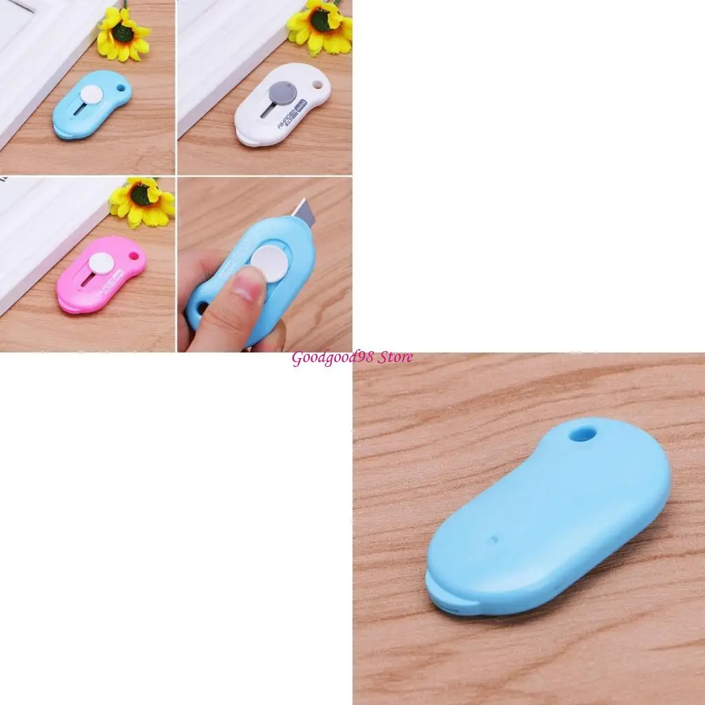 Mini cuchillo bolsillo retráctil, cortador caja, abrecartas para oficina
