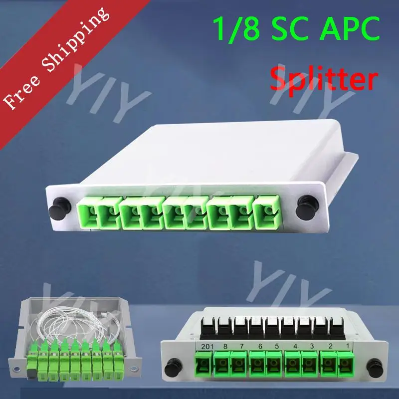 

Fiber Optic SC APC PLC 1X8 10PCS/ Lot Splitter Fiber Optical Box FTTH Box with 1X8 Planar Waveguide Type Optical Splitter