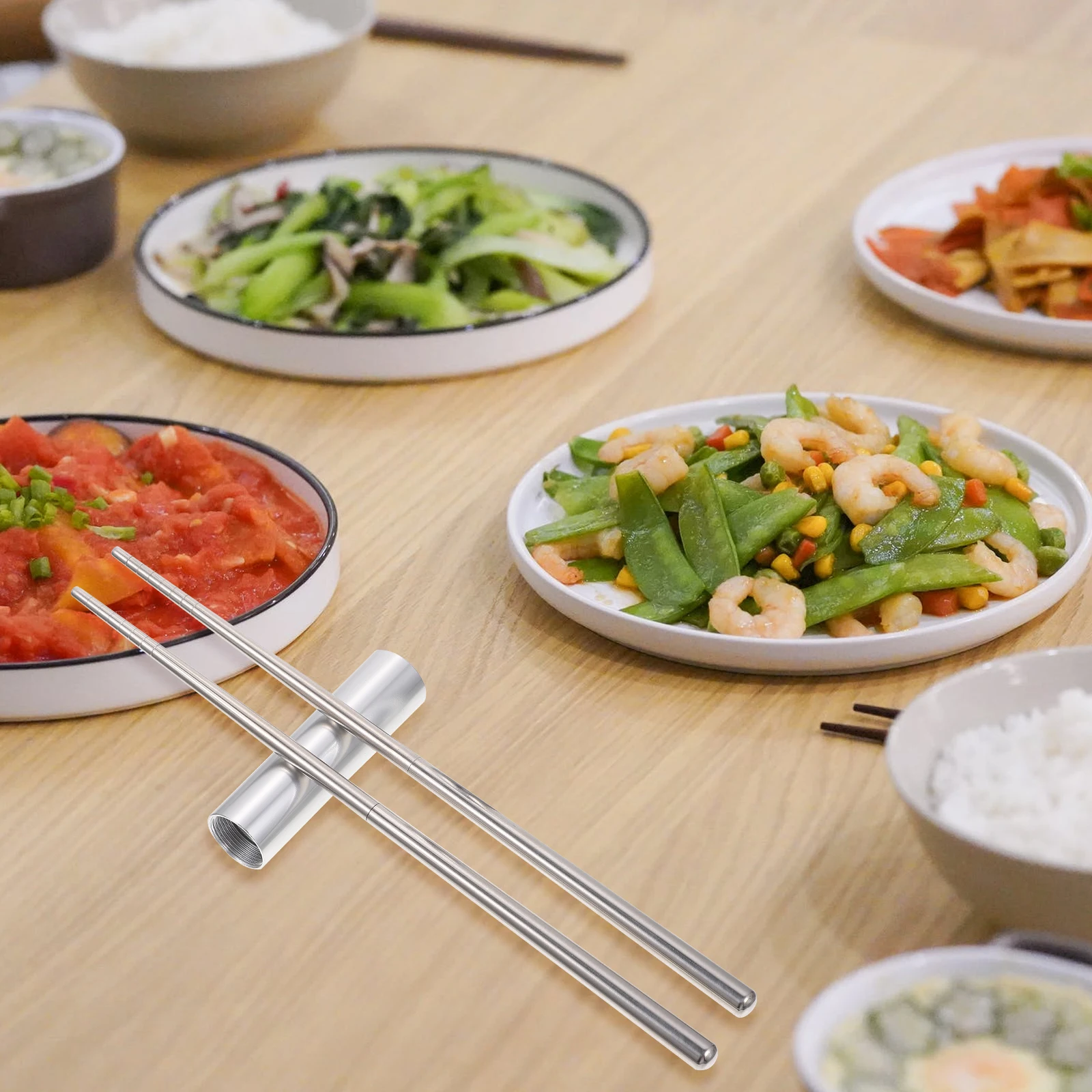 

1Set Stainless Steel Cutlery Set Portable Tableware Storage Pouch Suitable Indoor Outdoor Entertainments