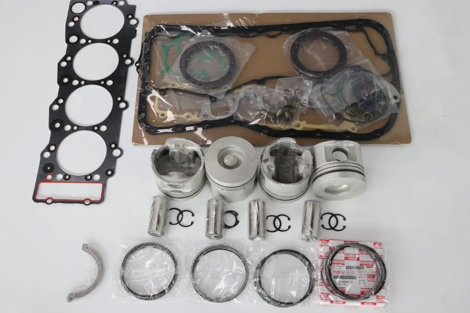 For ISUZU 4HG1-T 4HG1T 4HG1 overhaul kit piston + ring + full gasket + bearings