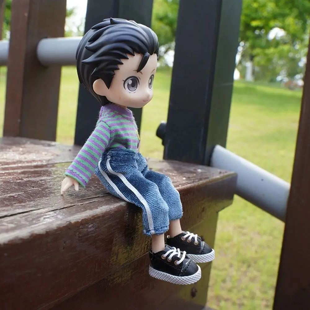 Handgemachte Puppe lose Streifen Kleidung Freizeitkleidung Mode Sport Hosen 9 Stile Puppe T-Shirt für 1/11 OB11 Puppen/für 1/12 BJD Puppen