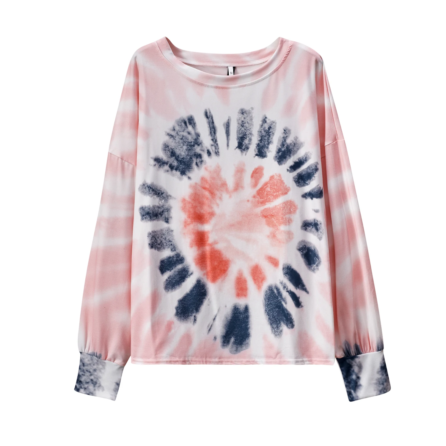 Hot Selling Tie Dyed Gradient Printed Long Sleeved Round Neck Casual Hoodie