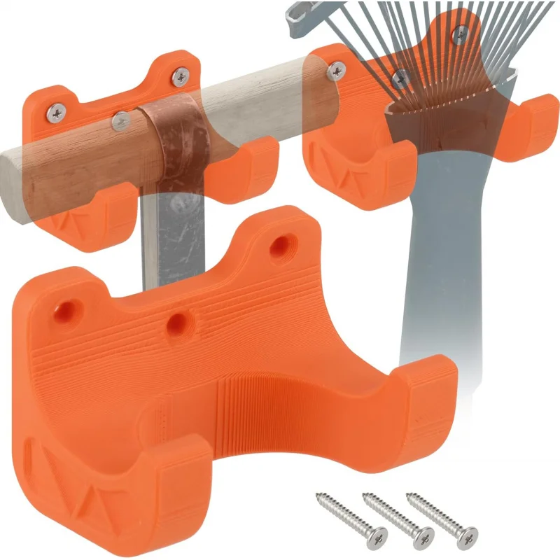 Rack de ferramentas de jardim de 3 peças, gancho de parede, organizador de armazenamento de garagem resistente, adequado para ancinhos/pás/sala de estar, suporte de suspensão de oficina