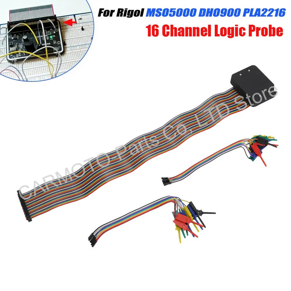 Sonda Lógica de 16 Canales Compatible con Rigol MSO5000 DHO900 PLA2216 con Bandeja y Clips para Cables
