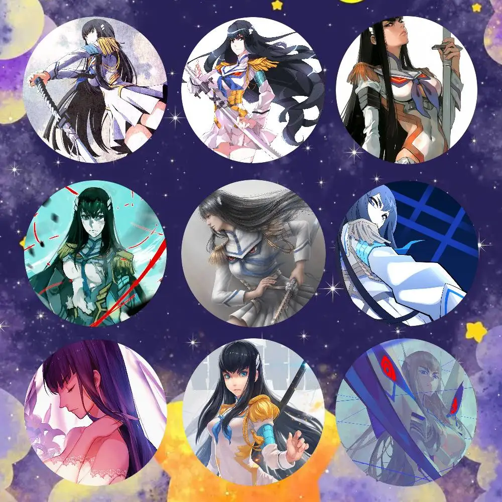 Satsuki Fantasy Animation K-Kill La Kill Badge Tinplate Meme Round Brooch For Hat Bag Creative Lapel Jewelry Accessories Gifts