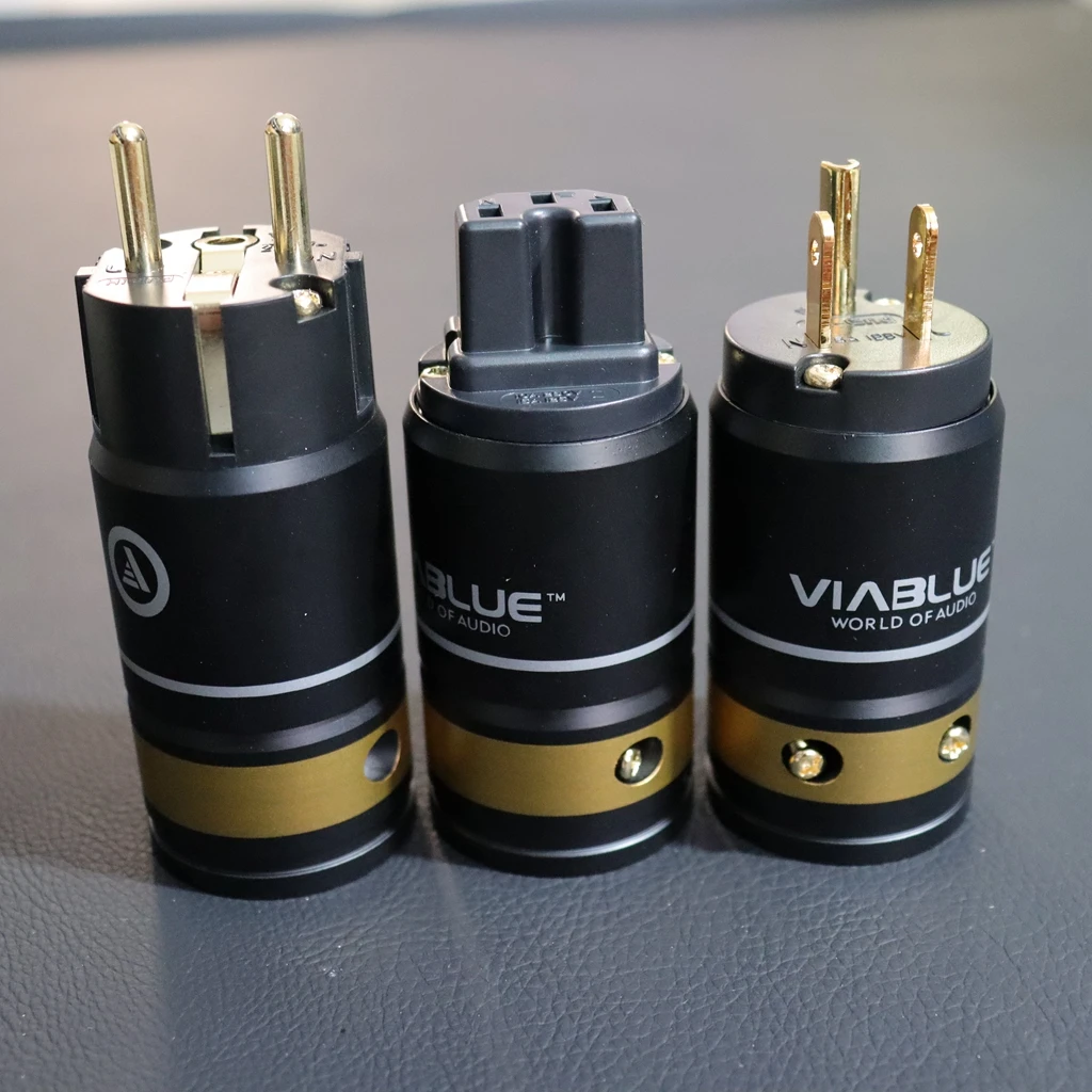 Hot Selling VIABLUE T6S gold-plated EU/US plug HIFI audio amplifier bile machine DIY hi-end power cord Connector Made in Germany